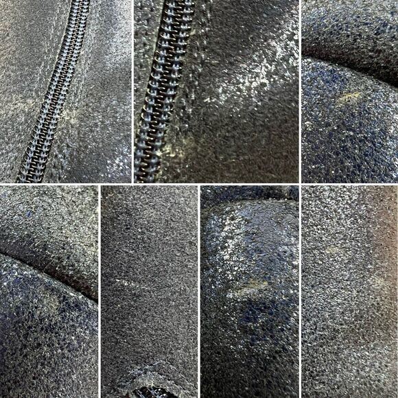 Maison Margiela Ankle Boots Size 38 Navy Blue Metallic Heels Leather Italy - Picture 10 of 16